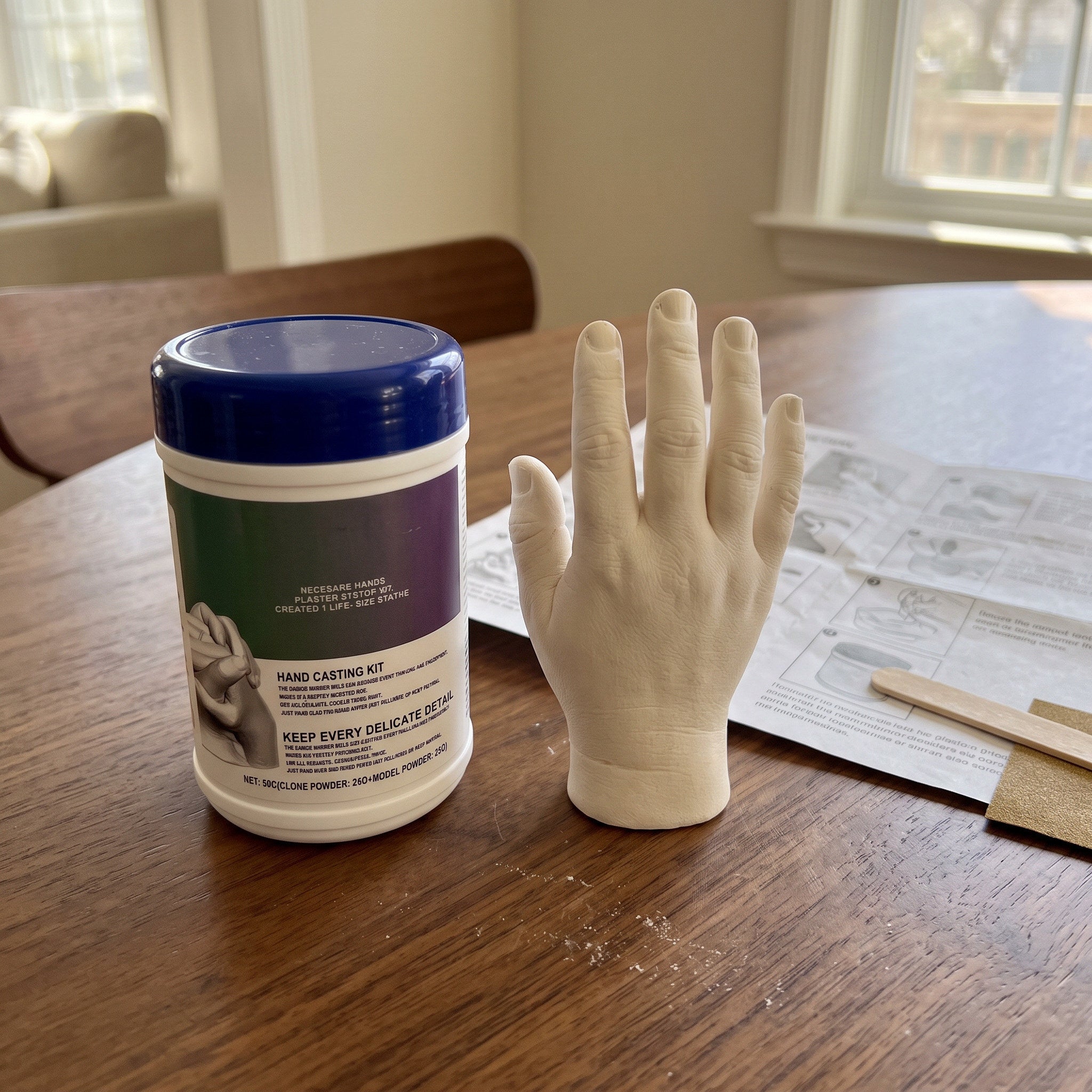 Hold Dear hand casting keepsake in a personal home setting