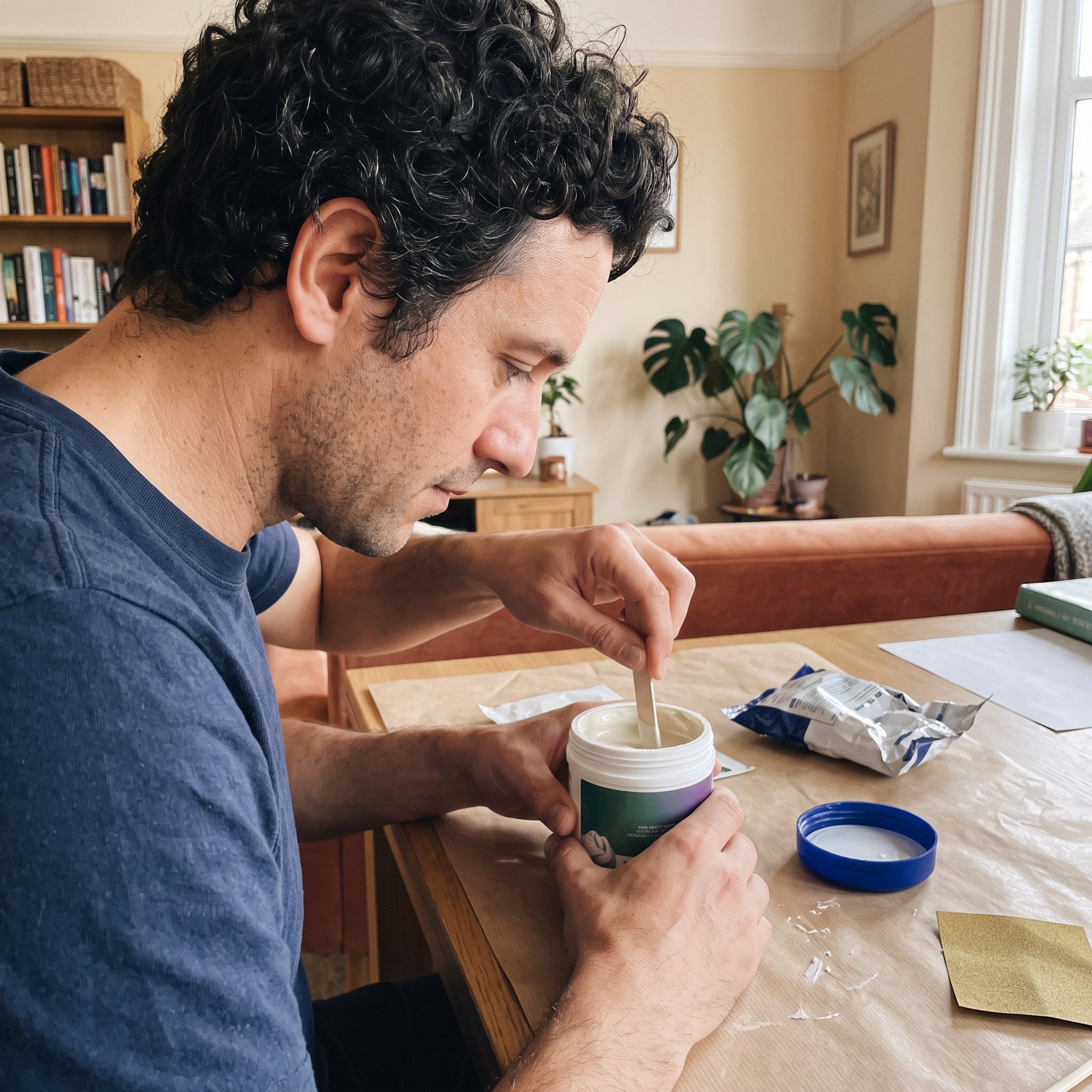 Oliver mixing mould powder at home